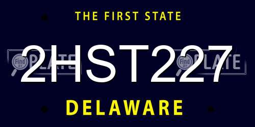 2HST227 Delaware License Plate