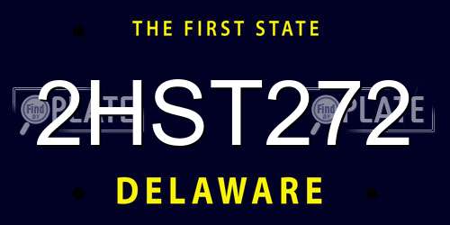 2HST272 Delaware License Plate