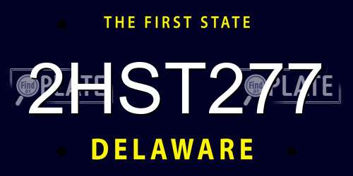 2HST277 Delaware License Plate