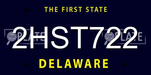 2HST722 Delaware License Plate