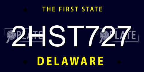 2HST727 Delaware License Plate