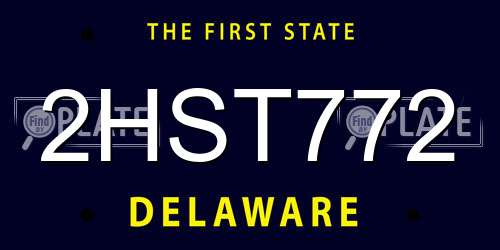 2HST772 Delaware License Plate