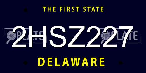 2HSZ227 Delaware License Plate