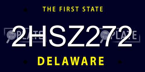 2HSZ272 Delaware License Plate