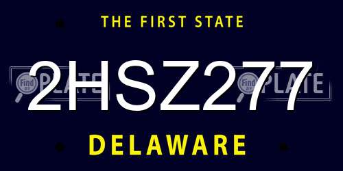 2HSZ277 Delaware License Plate
