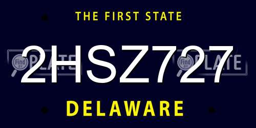 2HSZ727 Delaware License Plate