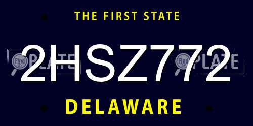 2HSZ772 Delaware License Plate