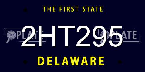 2HT295 Delaware License Plate