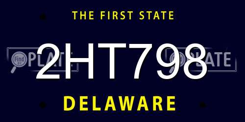 2HT798 Delaware License Plate