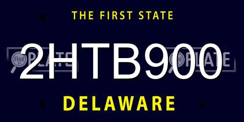 2HTB900 Delaware License Plate