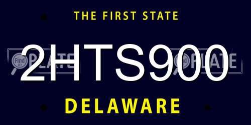2HTS900 Delaware License Plate
