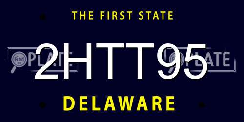 2HTT95 Delaware License Plate