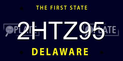 2HTZ95 Delaware License Plate