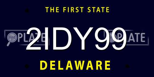 2IDY99 Delaware License Plate