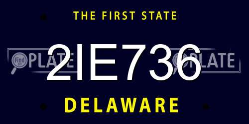 2IE736 Delaware License Plate