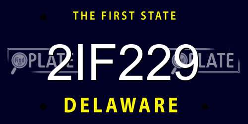 2IF229 Delaware License Plate