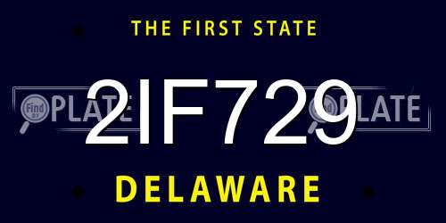 2IF729 Delaware License Plate