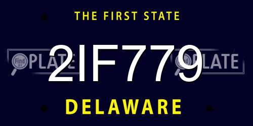 2IF779 Delaware License Plate