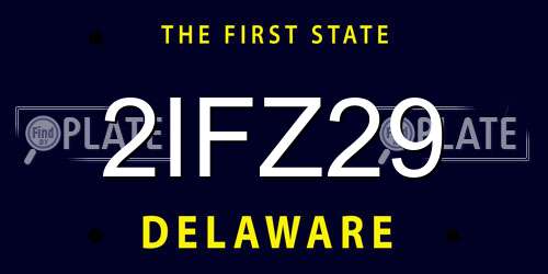 2IFZ29 Delaware License Plate