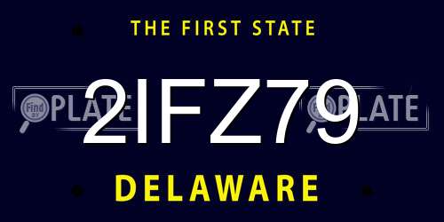 2IFZ79 Delaware License Plate