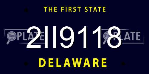 2II9118 Delaware License Plate
