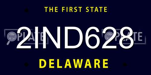 2IND628 Delaware License Plate