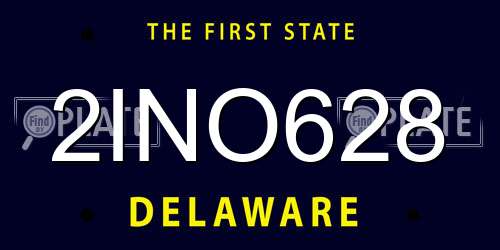 2INO628 Delaware License Plate