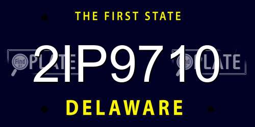 2IP9710 Delaware License Plate