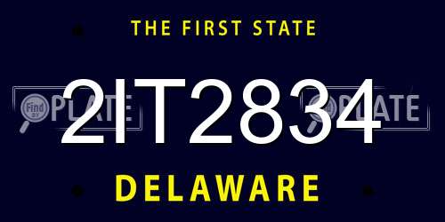 2IT2834 Delaware License Plate