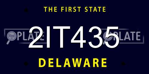 2IT435 Delaware License Plate
