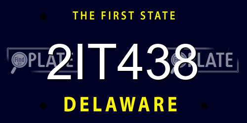 2IT438 Delaware License Plate