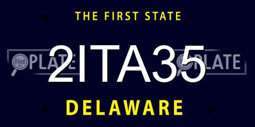 2ITA35 Delaware License Plate