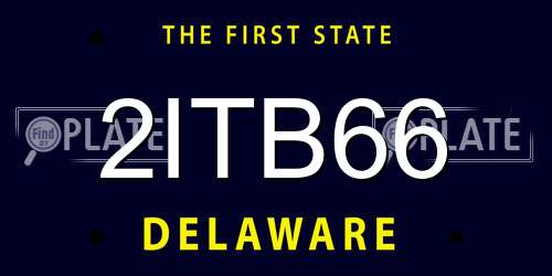 2ITB66 Delaware License Plate