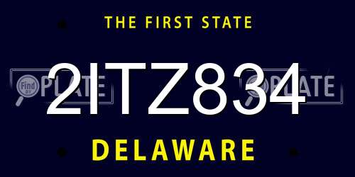2ITZ834 Delaware License Plate
