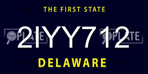 2IYY712 Delaware License Plate