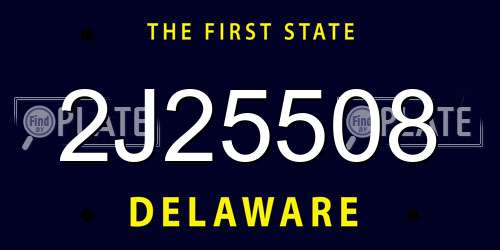 2J25508 Delaware License Plate