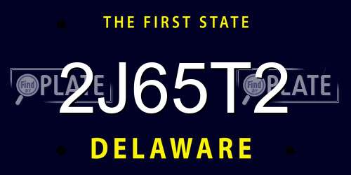 2J65T2 Delaware License Plate