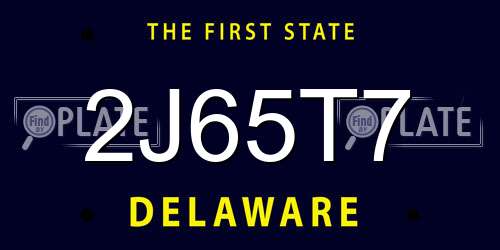 2J65T7 Delaware License Plate