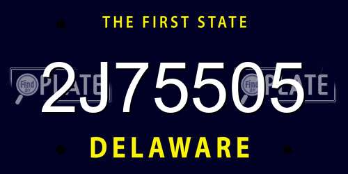 2J75505 Delaware License Plate