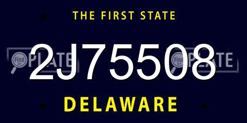 2J75508 Delaware License Plate