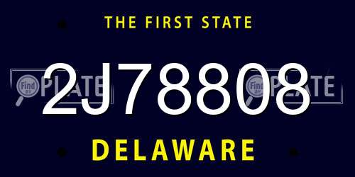 2J78808 Delaware License Plate