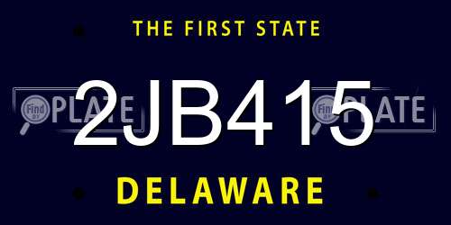 2JB415 Delaware License Plate