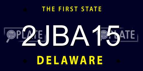 2JBA15 Delaware License Plate