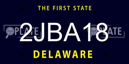 2JBA18 Delaware License Plate