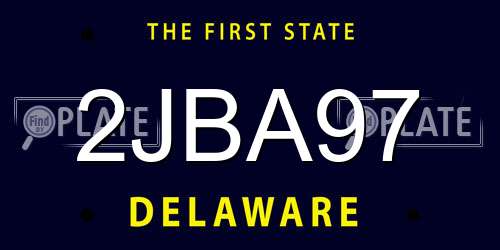 2JBA97 Delaware License Plate