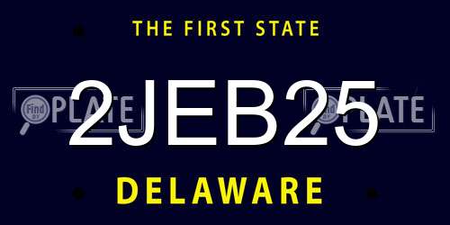 2JEB25 Delaware License Plate