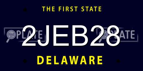 2JEB28 Delaware License Plate