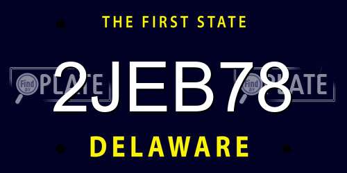 2JEB78 Delaware License Plate