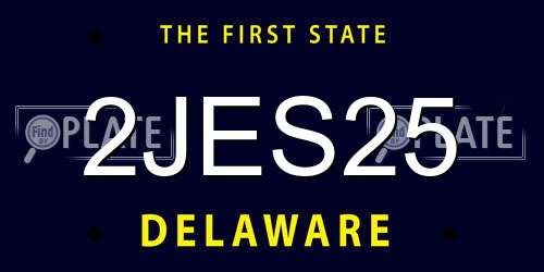 2JES25 Delaware License Plate