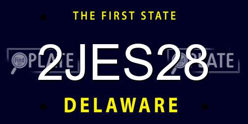 2JES28 Delaware License Plate
